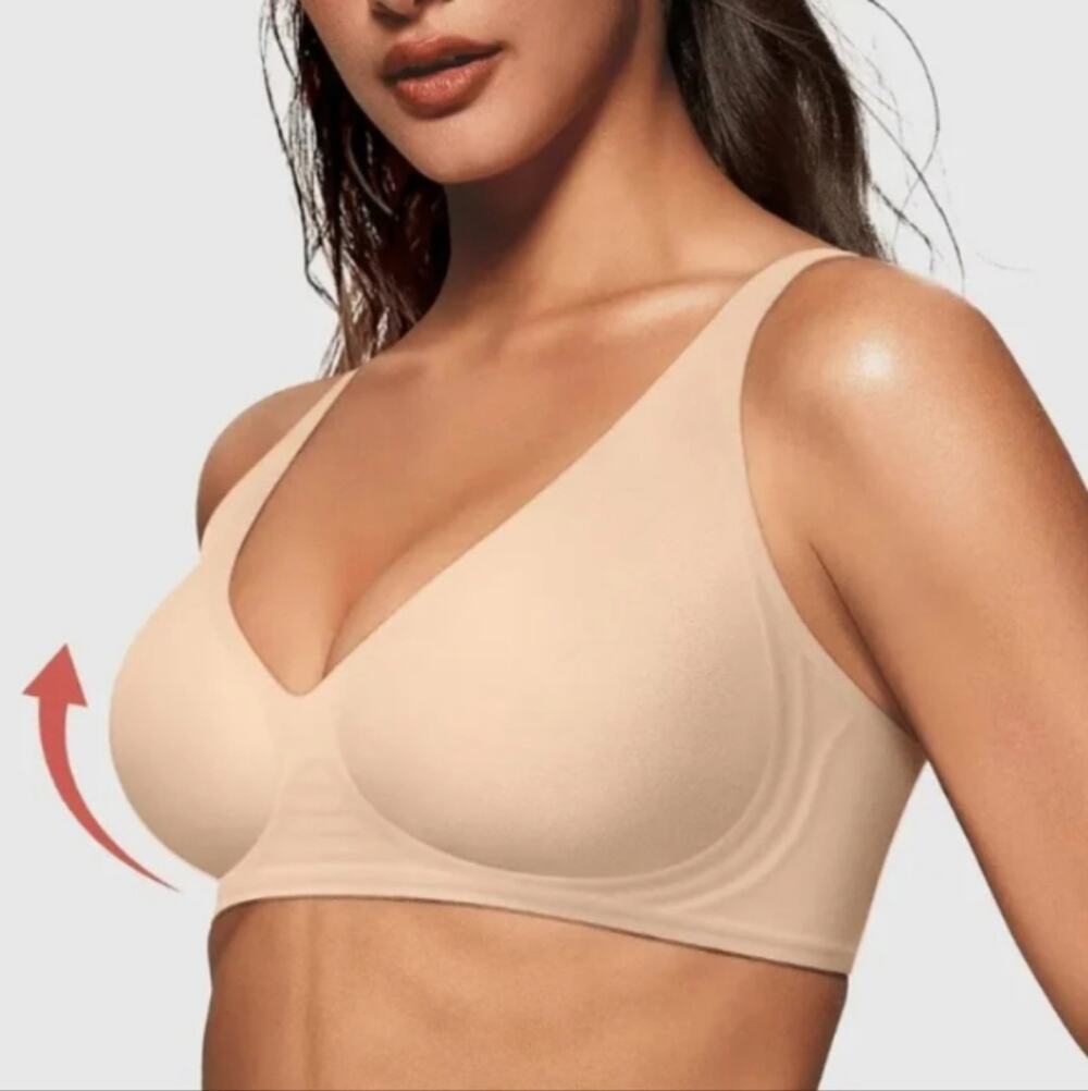 COMFORA Wireless Seamless Everyday Bra – Size XL • Nude